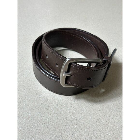 Coach Other - Vintage Coach Men's Brown Leather Dress Belt Brushed Nickel Buckle, Size 36